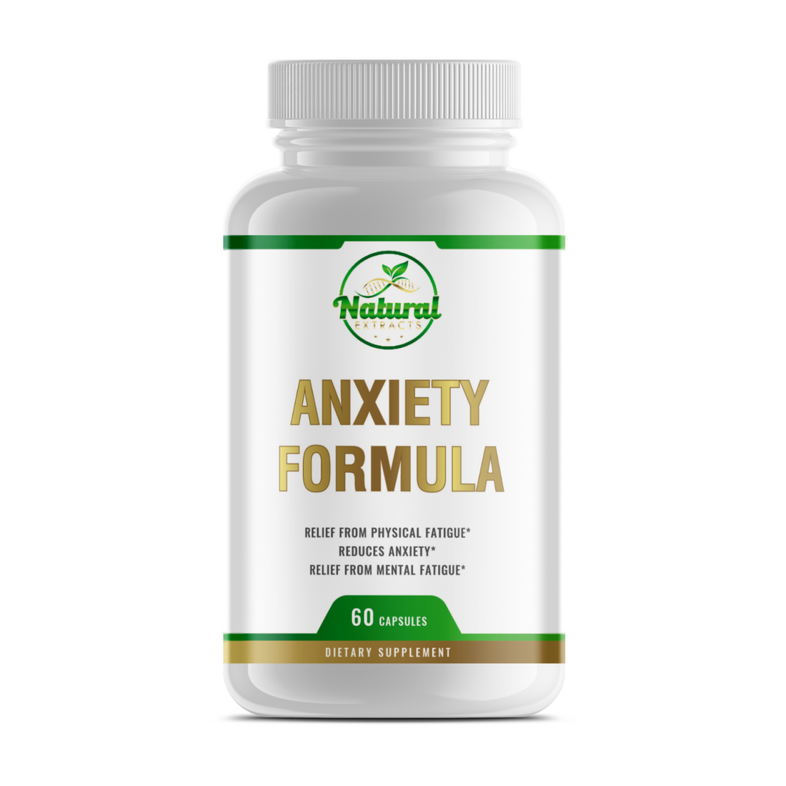 Natural Extract Anxiety Formula 60ct capsules bottle, front view