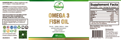 Natural Extract Omega 3 Fish Oil 60ct