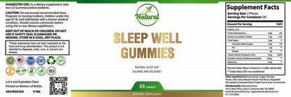 Natural Extract Sleep Well Gummies 60ct