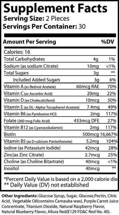 Natural Extract Natural Hair Vitamin Gimmies 60ct