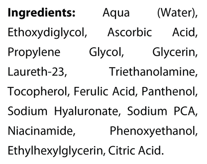 Ingredients panel for Natural Extract Fresh Layer Serum (ROC981)