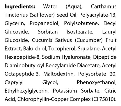 Ingredients panel for Natural Extract Fresh Firm Cucumber Eye Cream (ROC982)