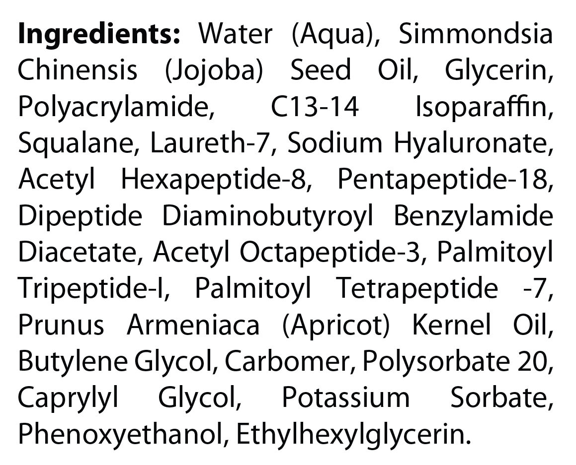 Ingredients panel for Natural Extracts Advanced Multi Peptide Cream (ROC986)