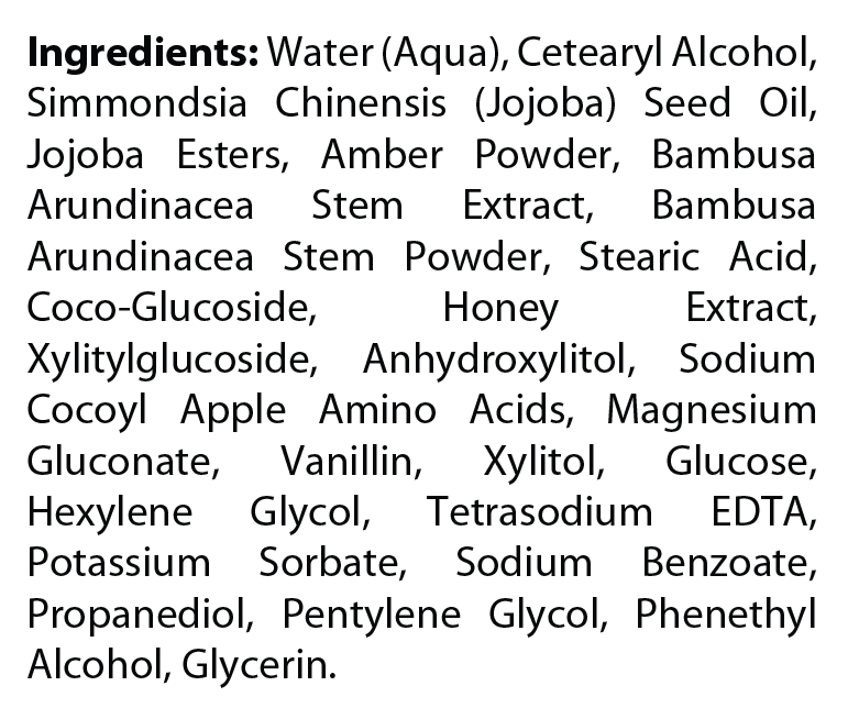 Ingredients panel for Natural Extract Skin Renewing Honey Scrub (ROC988)