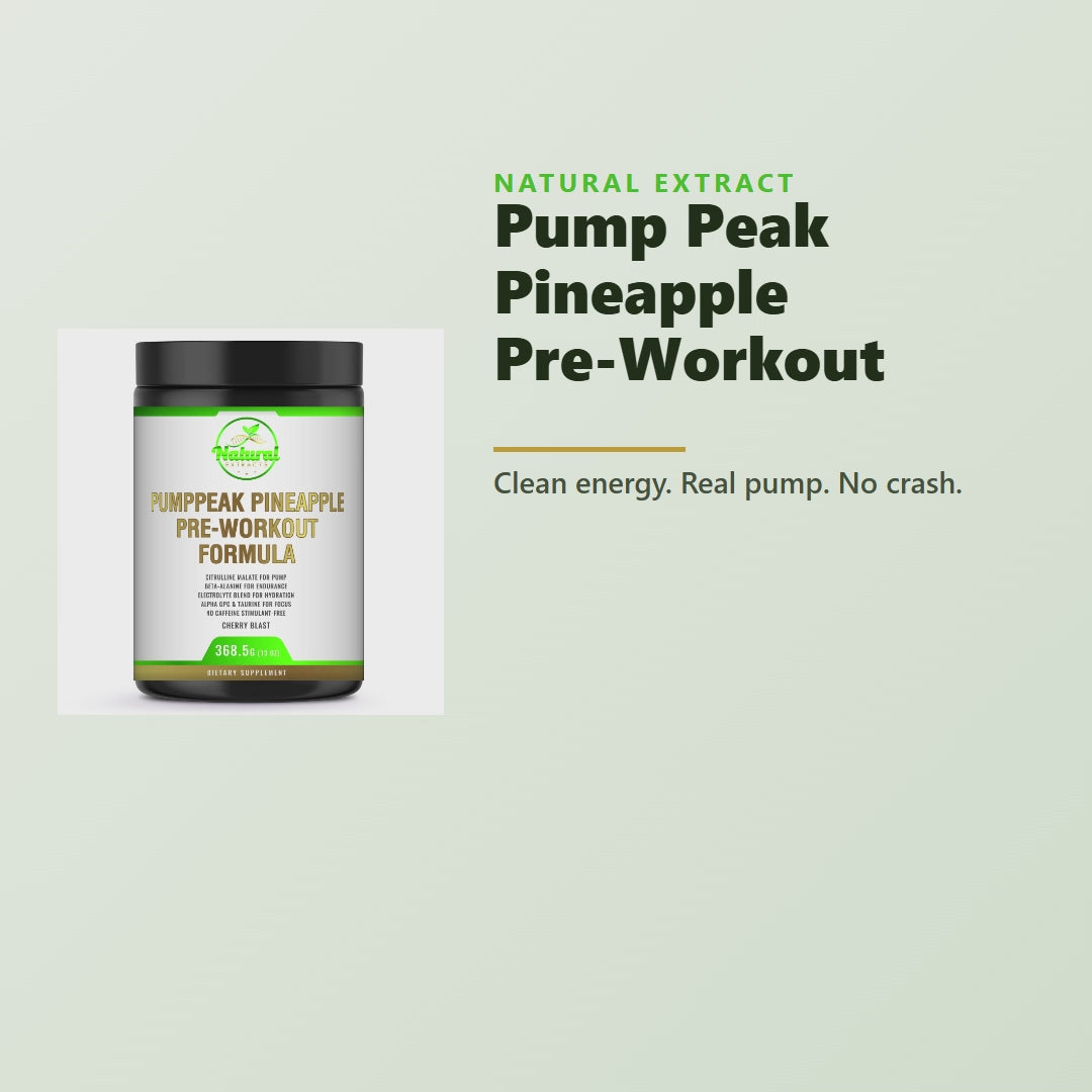 Natural Extract Pump Peak Pineapple Pre-Workout product video - clean energy and pump