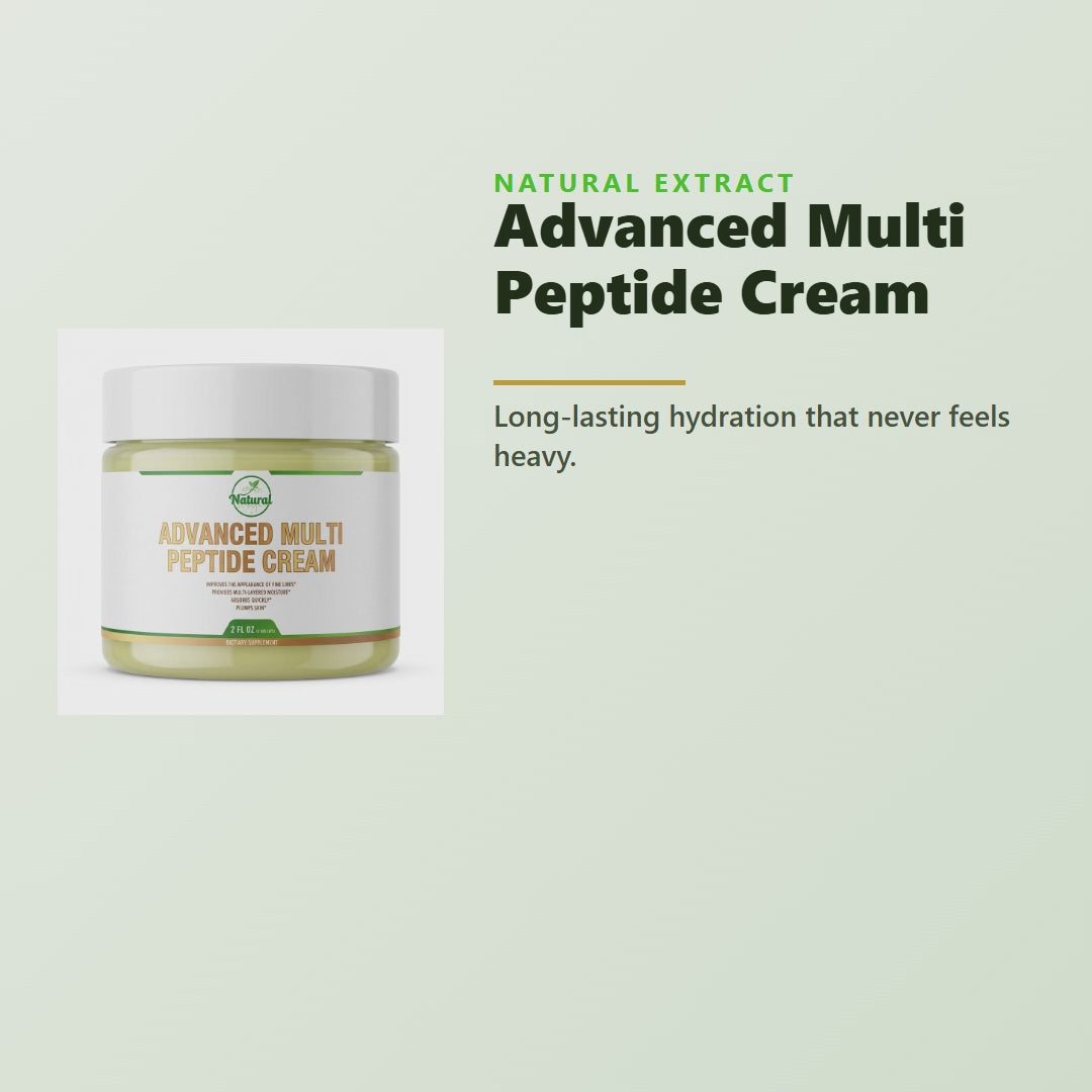 Natural Extract Advanced Multi Peptide Cream product video - all-natural lightweight peptide moisturizer