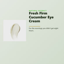 Natural Extract Fresh Firm Cucumber Eye Cream product video - all-natural cooling botanical eye cream
