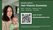 Natural Extract Hair Vitamin Gummies video: biotin, folic acid and vitamins A, C and E explained