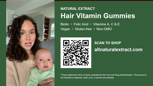 Natural Extract Hair Vitamin Gummies video: biotin, folic acid and vitamins A, C and E explained