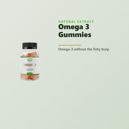 Natural Extract Omega 3 Gummies product video - omega-3 with no fishy aftertaste
