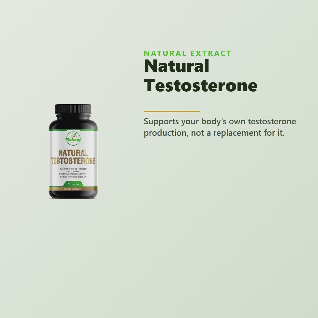 Natural Extract Natural Testosterone 90ct product video - daily testosterone support formula, 90 capsules, for energy, strength and endurance