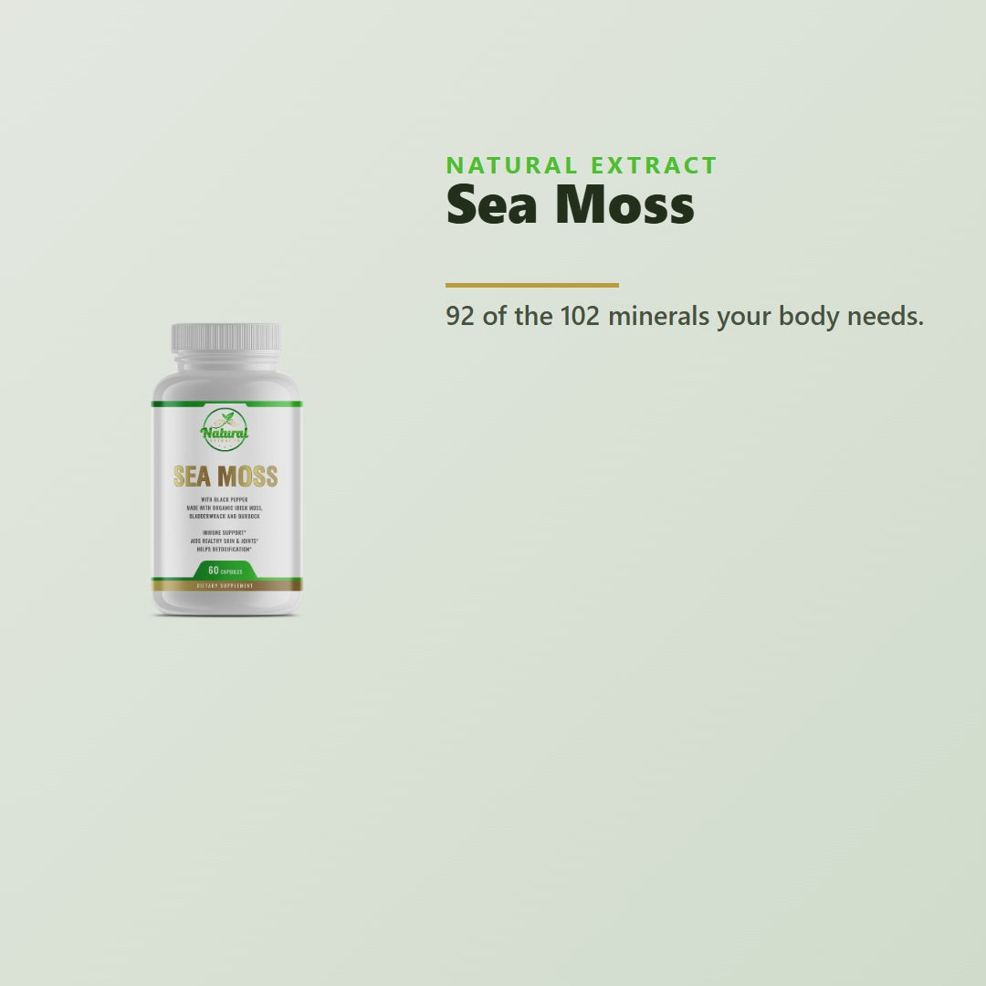 Natural Extract Sea Moss capsules product video - 92 essential minerals